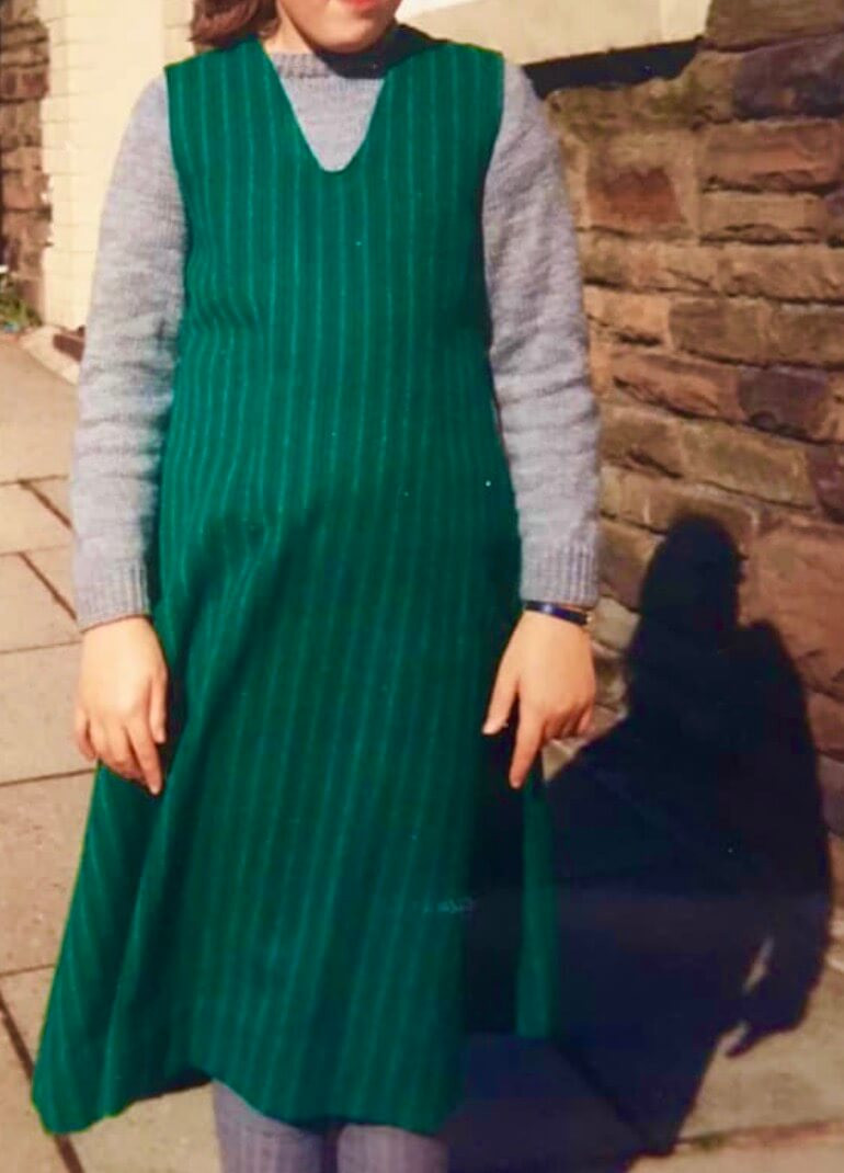 Uncomfortable clothes, green welsh wool uniform