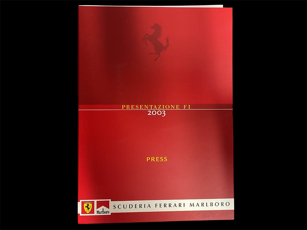 Official Ferrari F1 Press Presentation booklet from 2003, produced by Scuderia