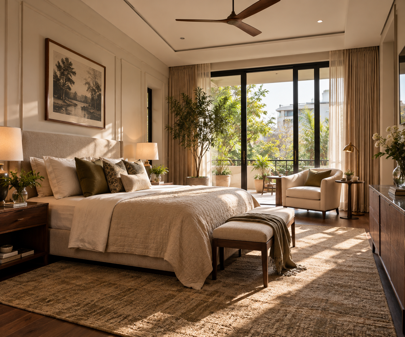 Residential bedroom interior