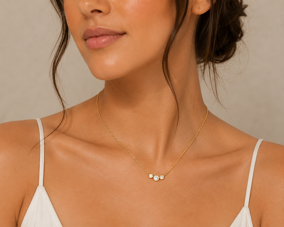 Thumbnail: Minimalist Three Stones Necklace