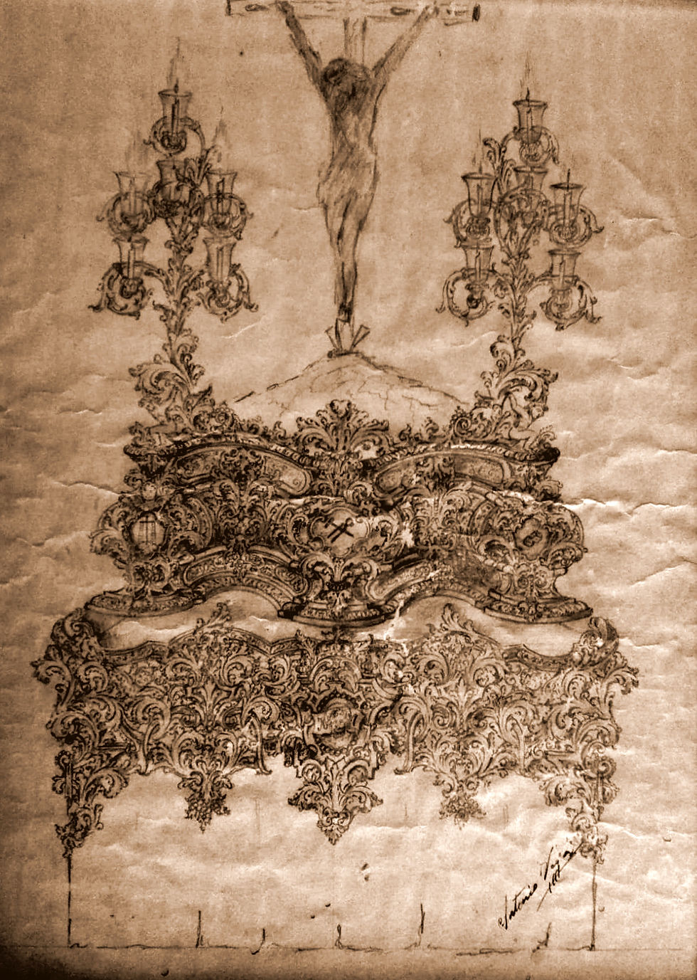 Boceto del paso del SantÃsimo Cristo de la Vera+Cruz de Albaida
