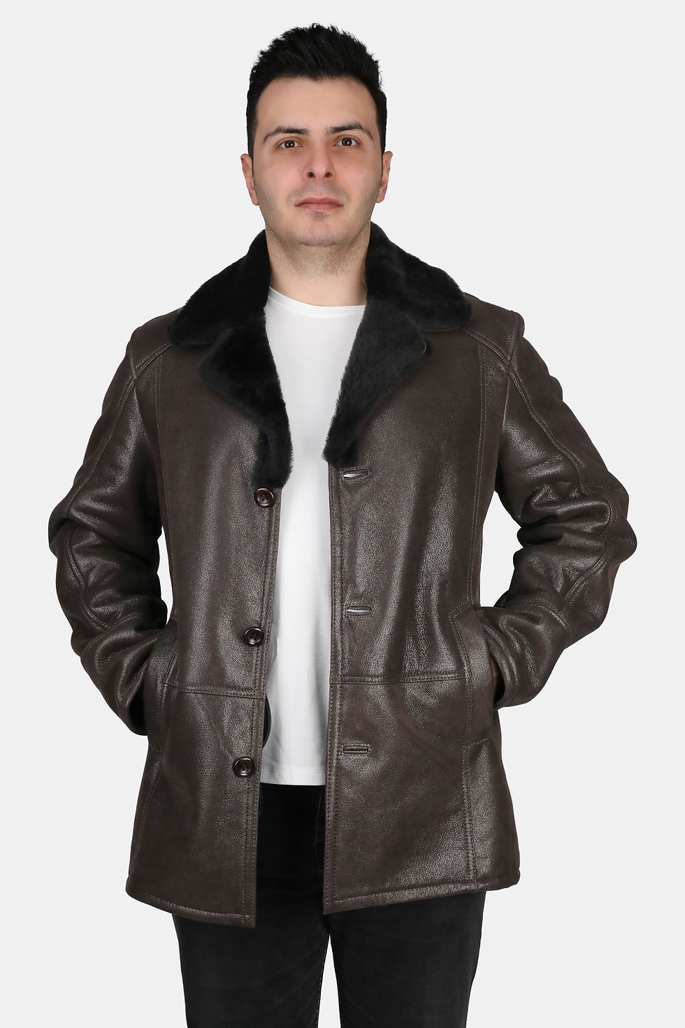 Küçük resim: Hakiki Kürklü Deri Kaban – Güçlü Duruşun Zamansız Hali