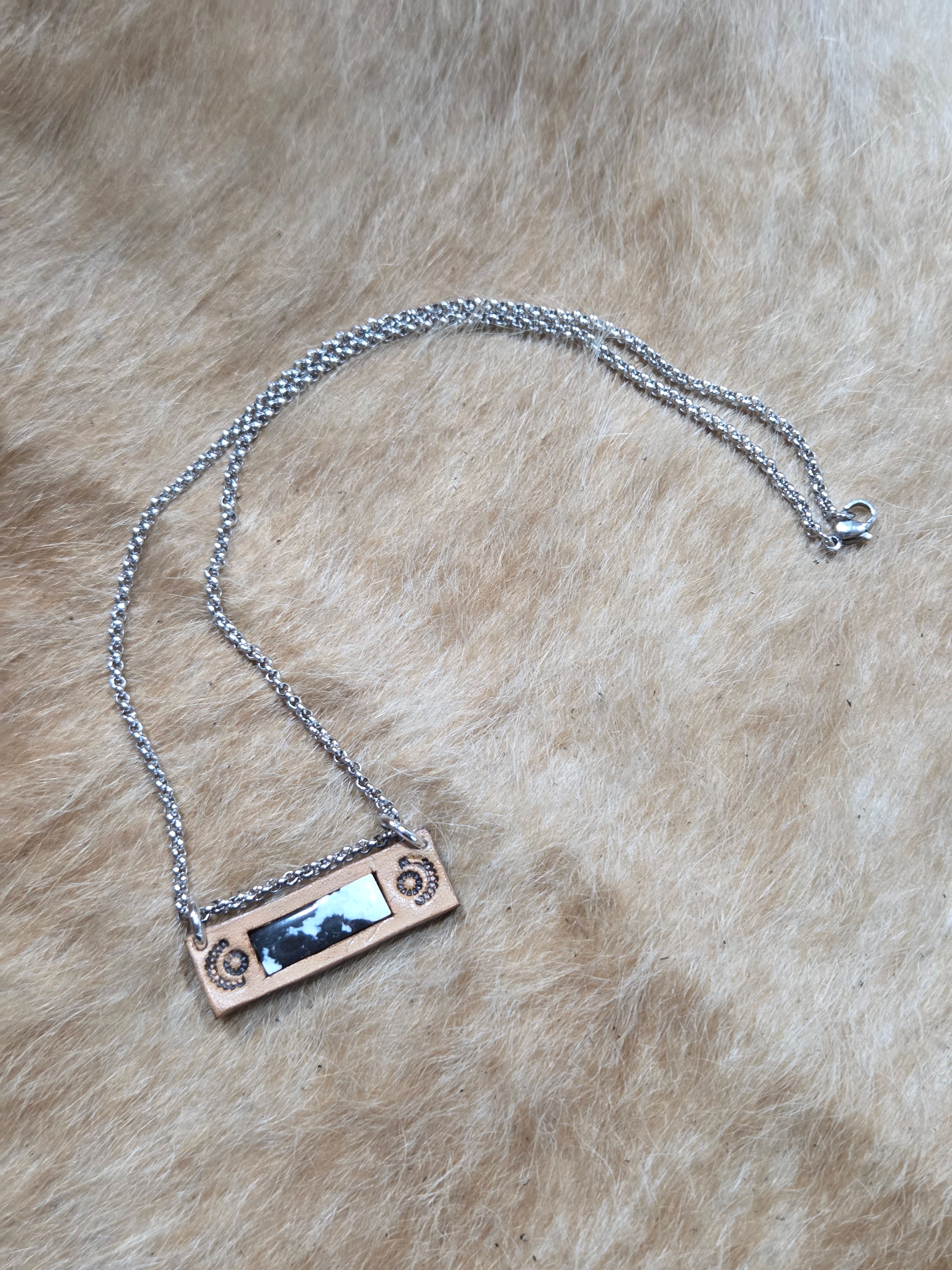 White Buffalo Bar Necklace