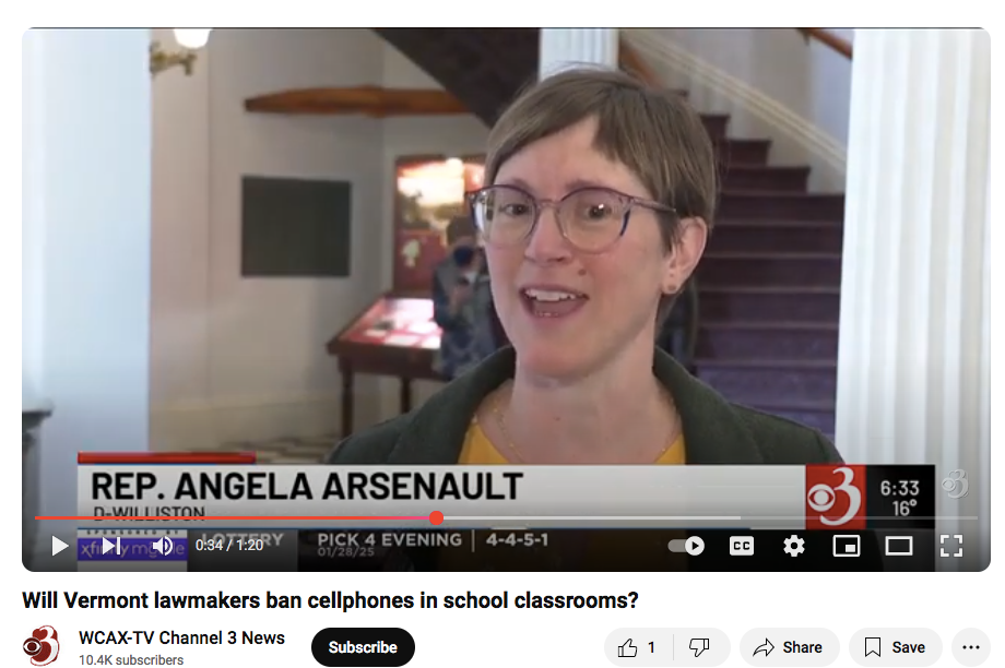 Rep. Angela Arsenault (D-Williston) the day she read the bill in front of the House Committee on Education.