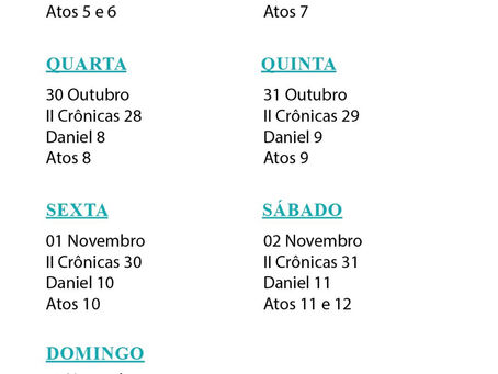 Leitura Bíblica - 28/10 a 03/11