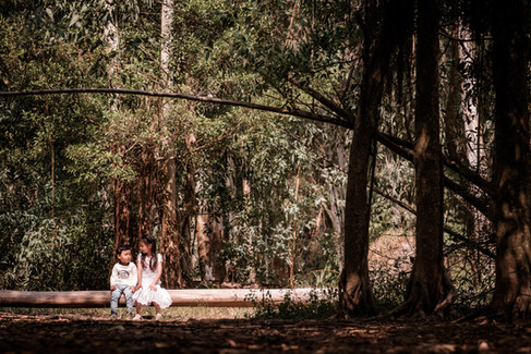Family enjoying outdoor photo session at Nam Sang Wai forest trail