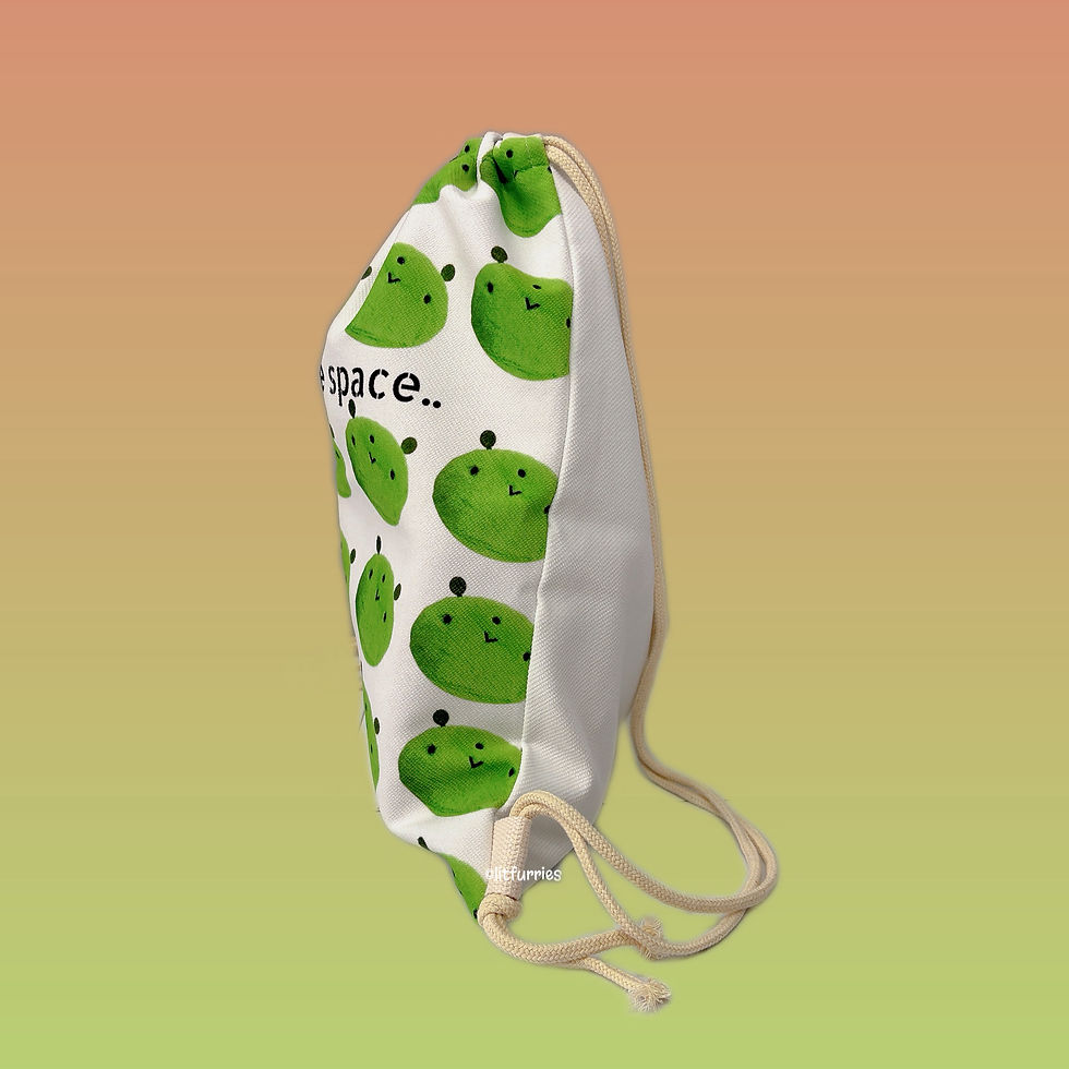 Thumbnail: GREENIE ALIEN Drawstring Backpack - ‘I Need Some Space’ Rucksack, Gy