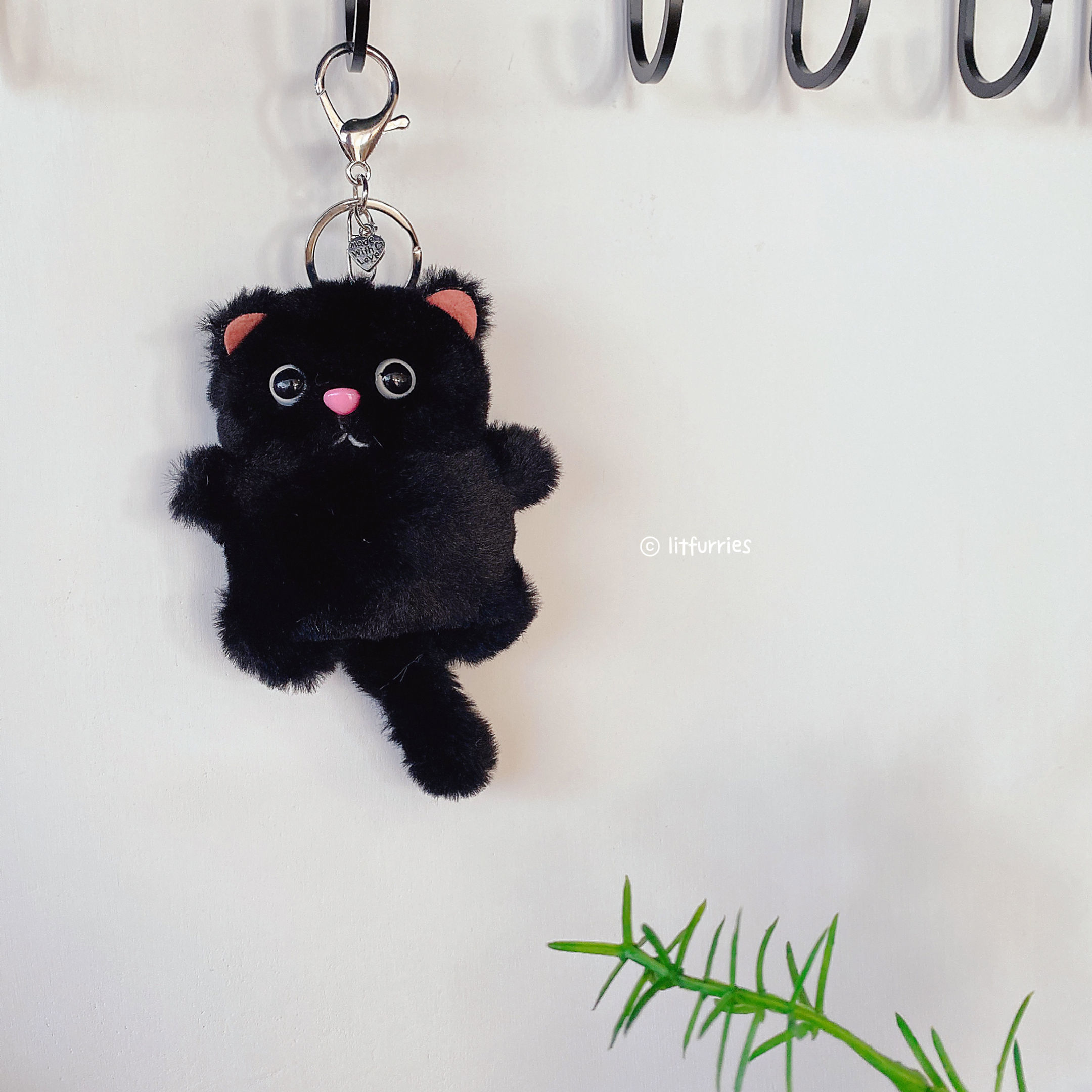 BLACK CAT PLUSH BAG CHARM