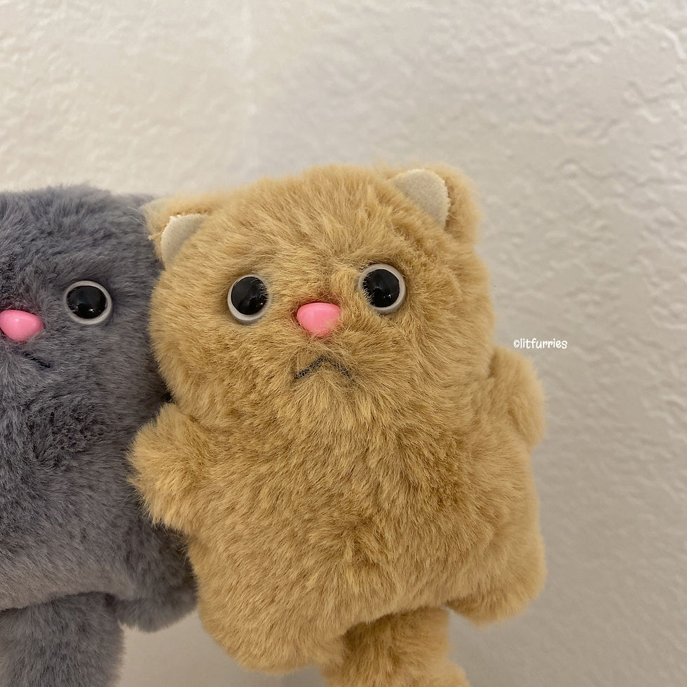 Thumbnail: KITTEN PLUSH BAG CHARM (GREY/ BROWN)