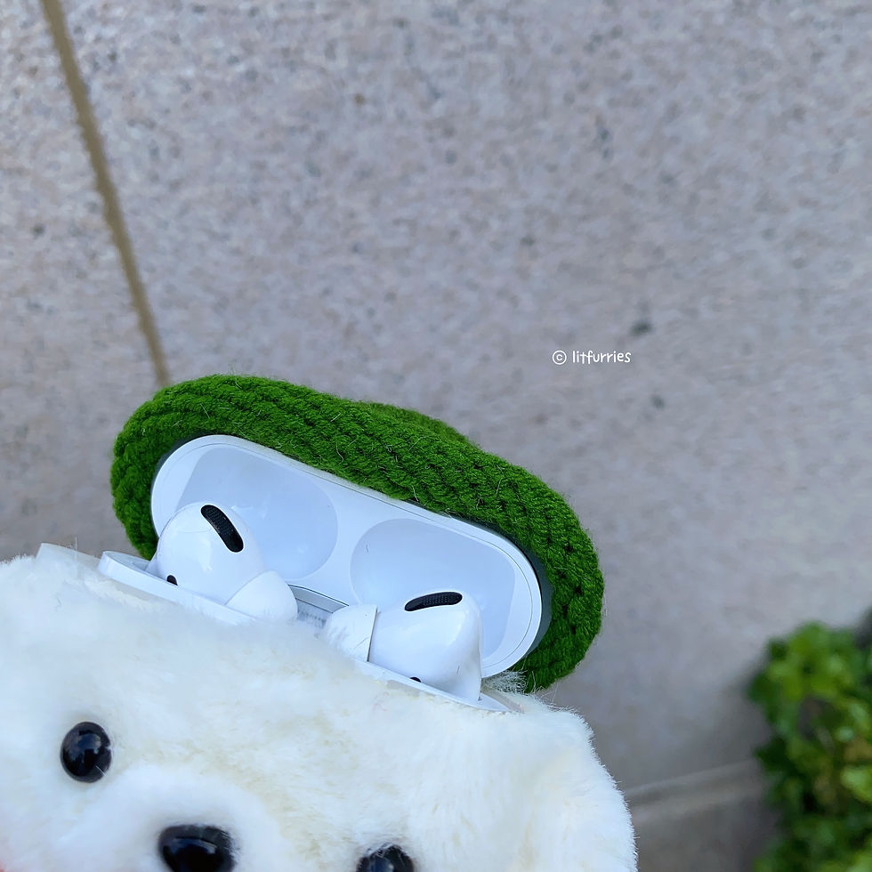 Thumbnail: WHITE TEDDY DOG AIRPODS CASE COVER