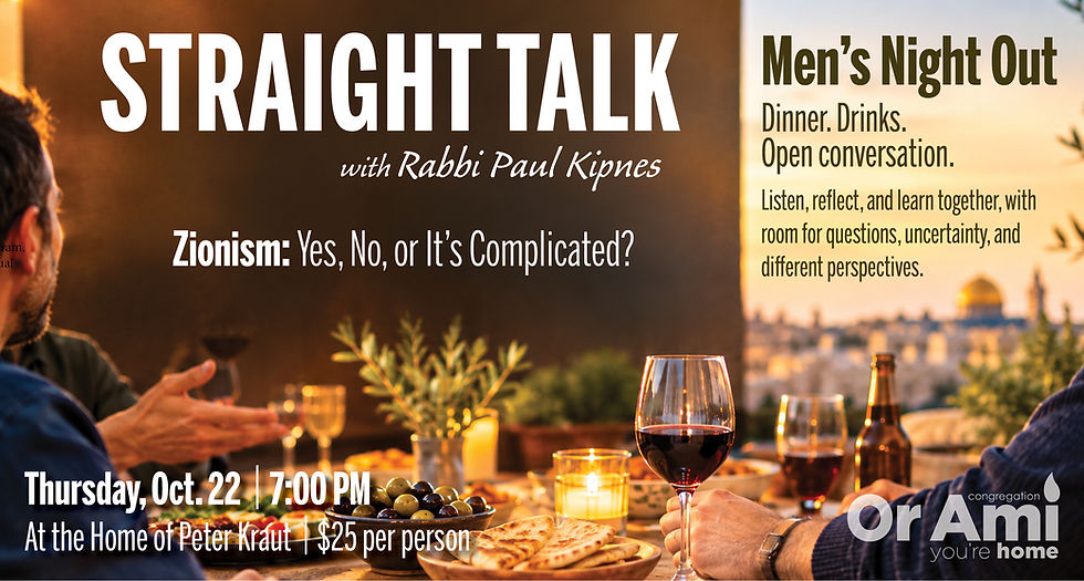 Men’s Night Out: Straight Talk with Rabbi Paul Kipnes