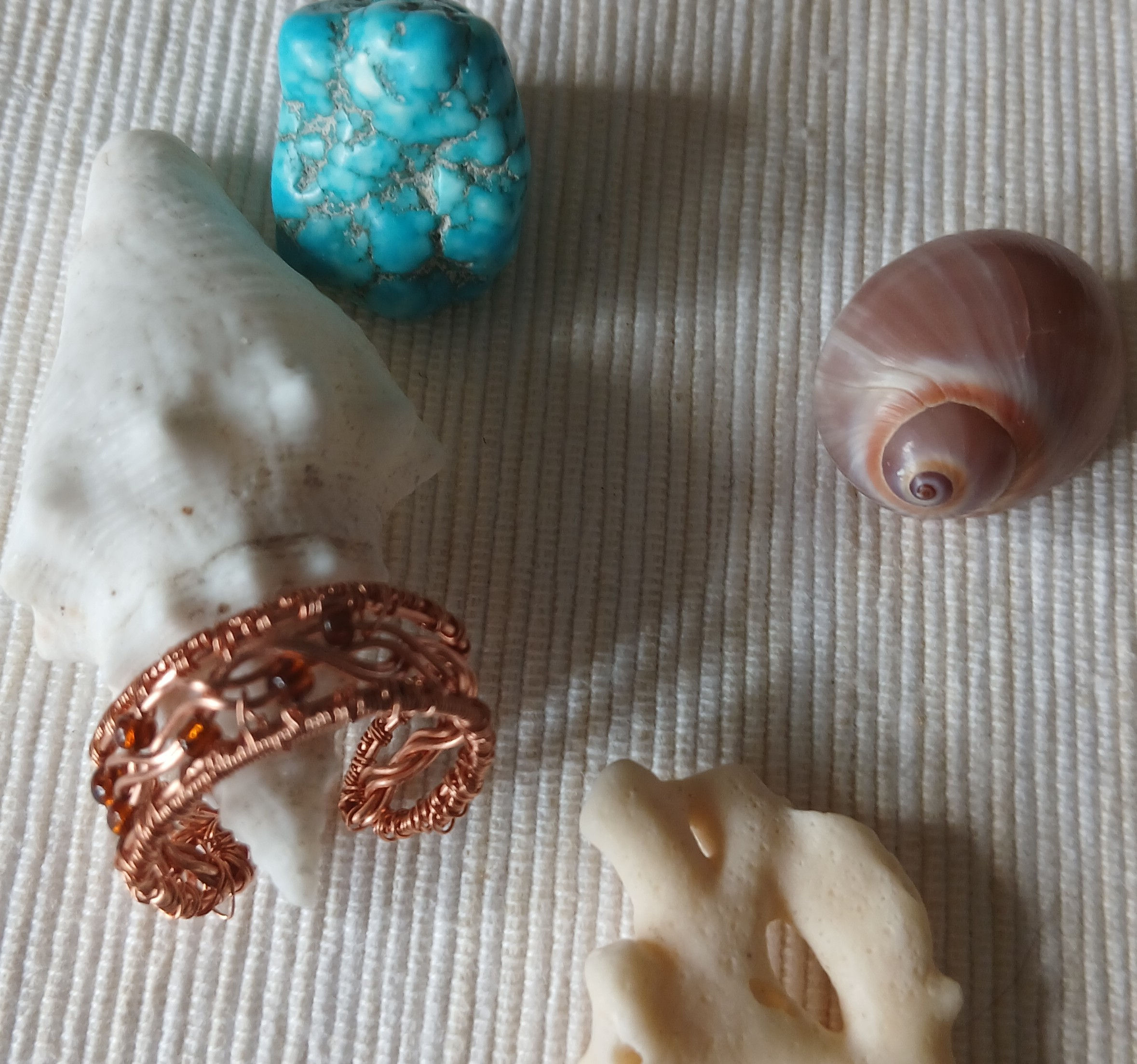 Amber Tide Lattice Ring