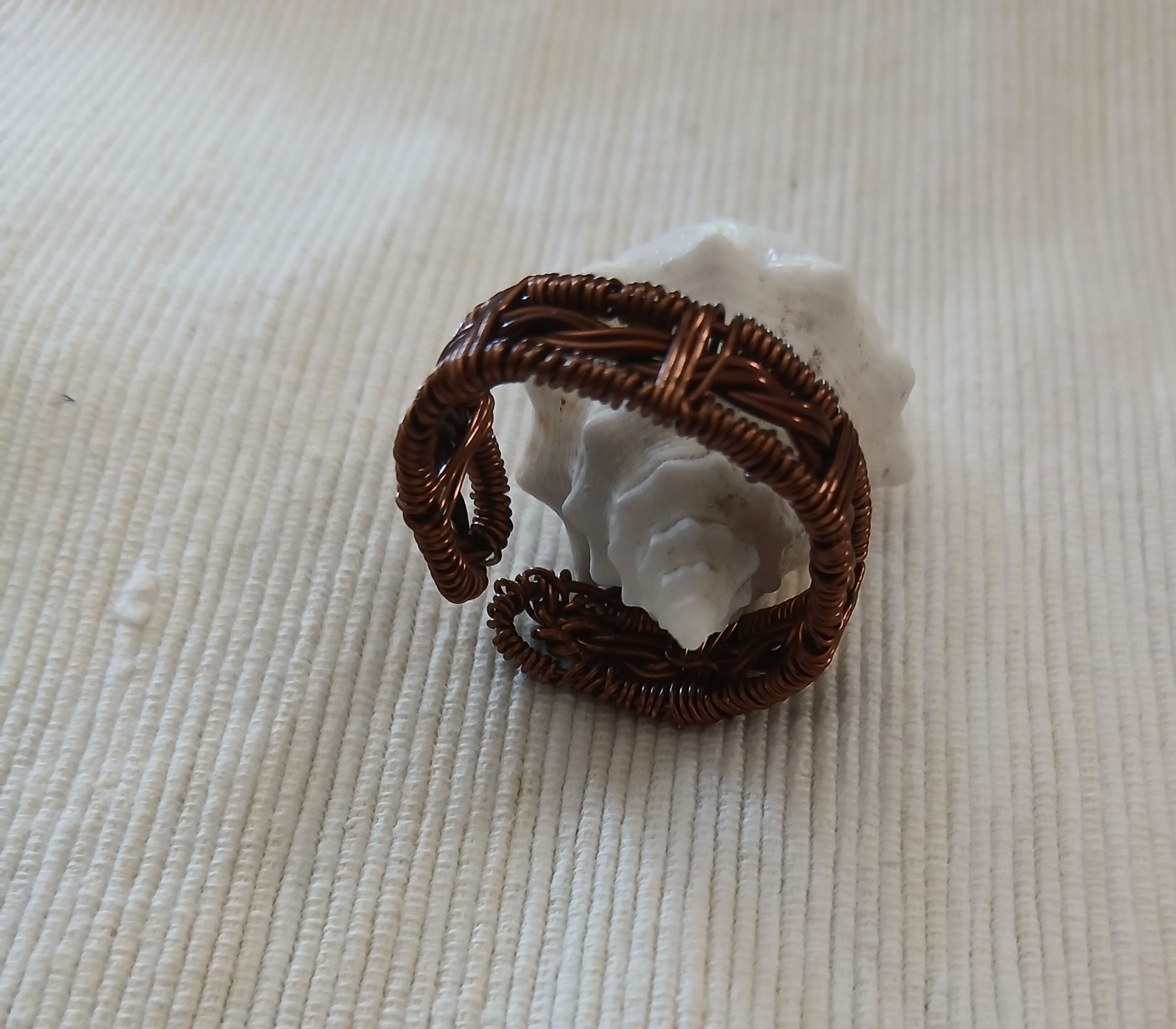 Viking Weave Copper Cuff Ring