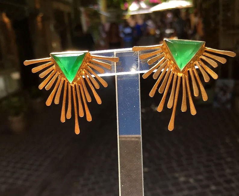 Thumbnail: Handmade statement earings by Greek designer Tonia Makri