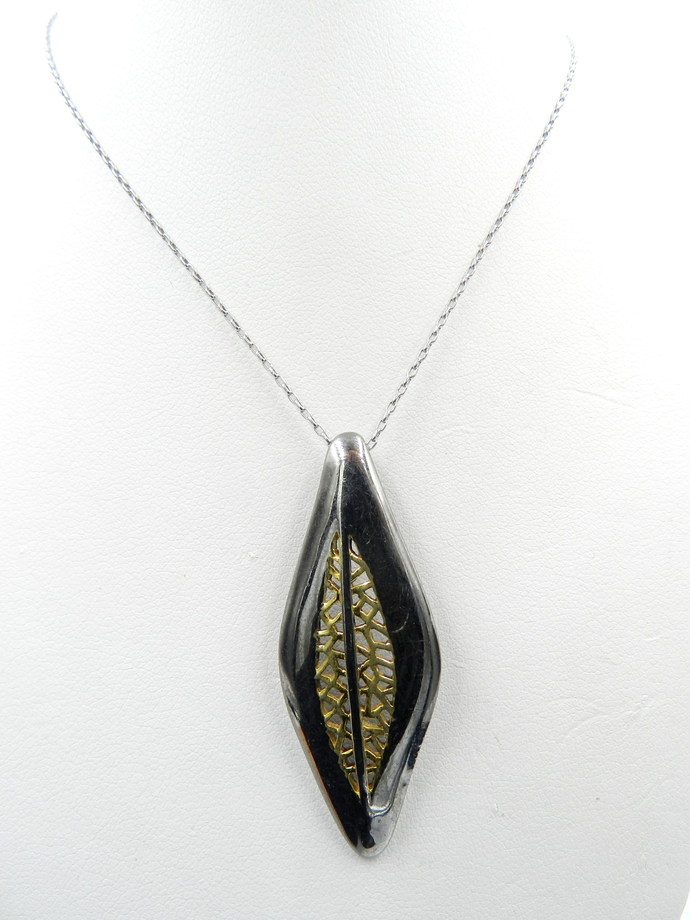 Stylish Rhodium and Gold plated Necklace