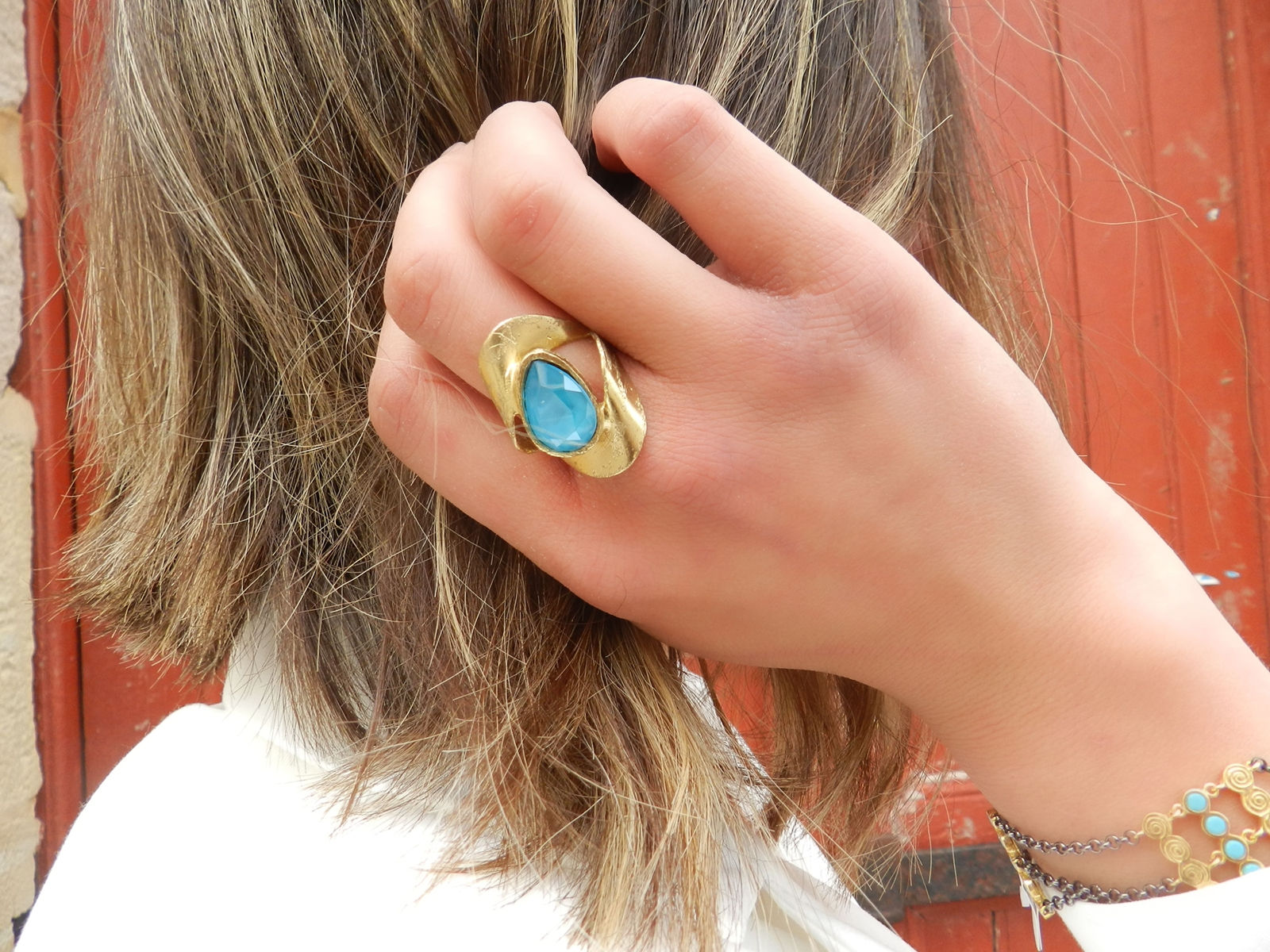 Unique Bronze Swarovski crystal Ring