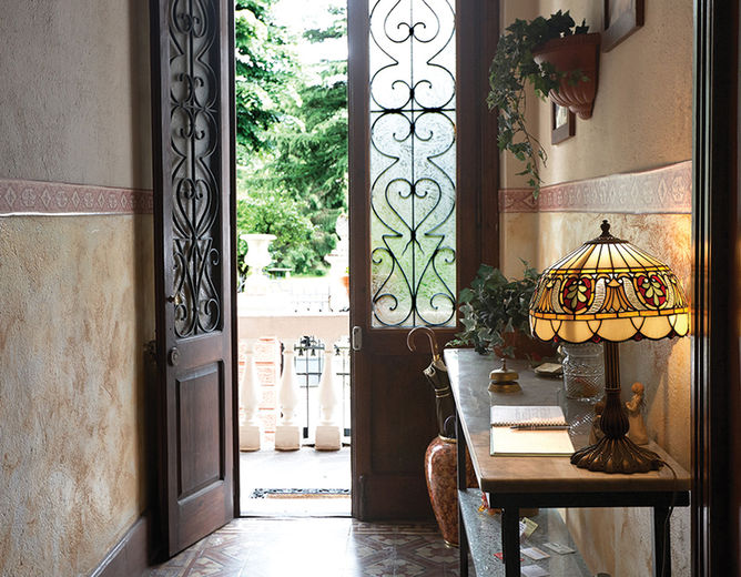 front door of Villa Tre Angeli view from the inside