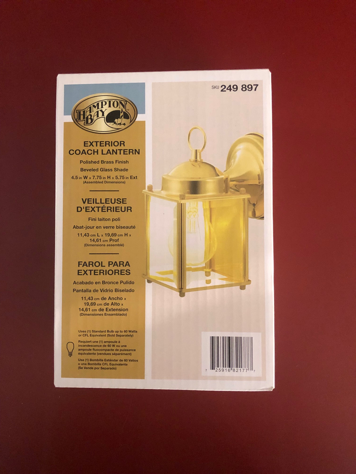 Hampton Bay 249-897-3 Exterior Coach Lantern