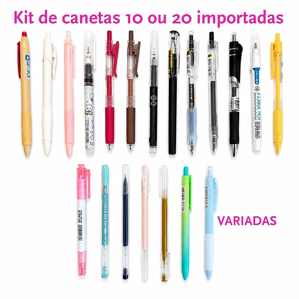Miniatura: Kit 10 ou 20 Canetas Importadas + Estojo Fizz - imagem 3