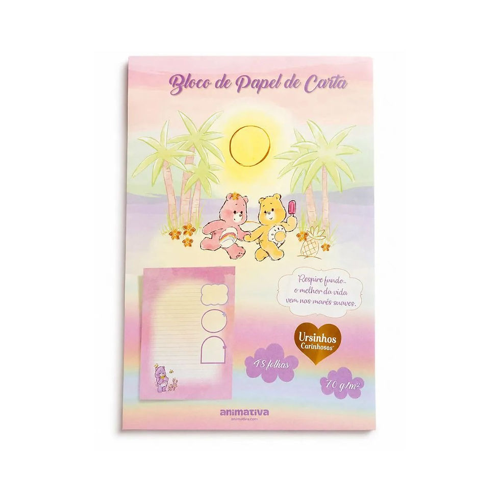 Bloco de Papel Carta Ursinhos Carinhosos 48 Folhas 179x241