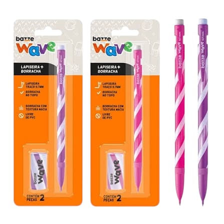 Lapiseira 0.7 + Borracha Wave - Roxo e Rosa