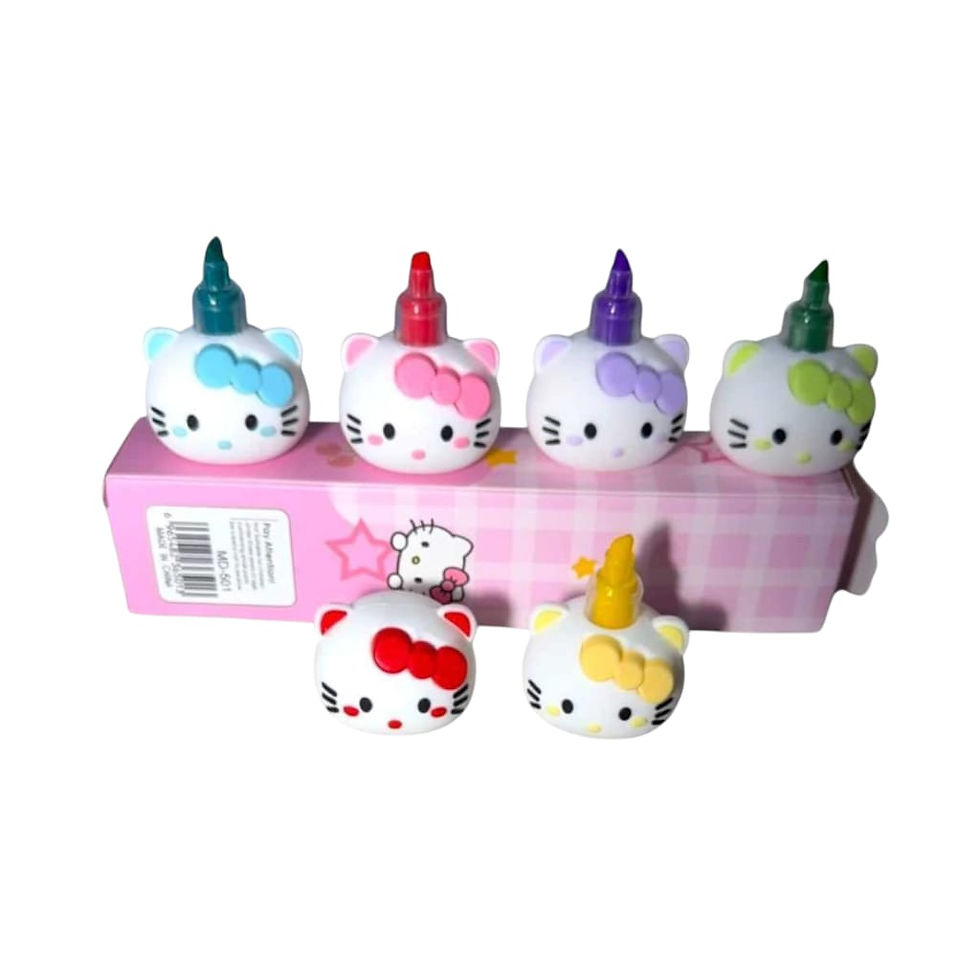 Conjunto de Marcadores Hello Kitty 3D / Marca - Texto 5 Cores - Papelaria - imagem 2