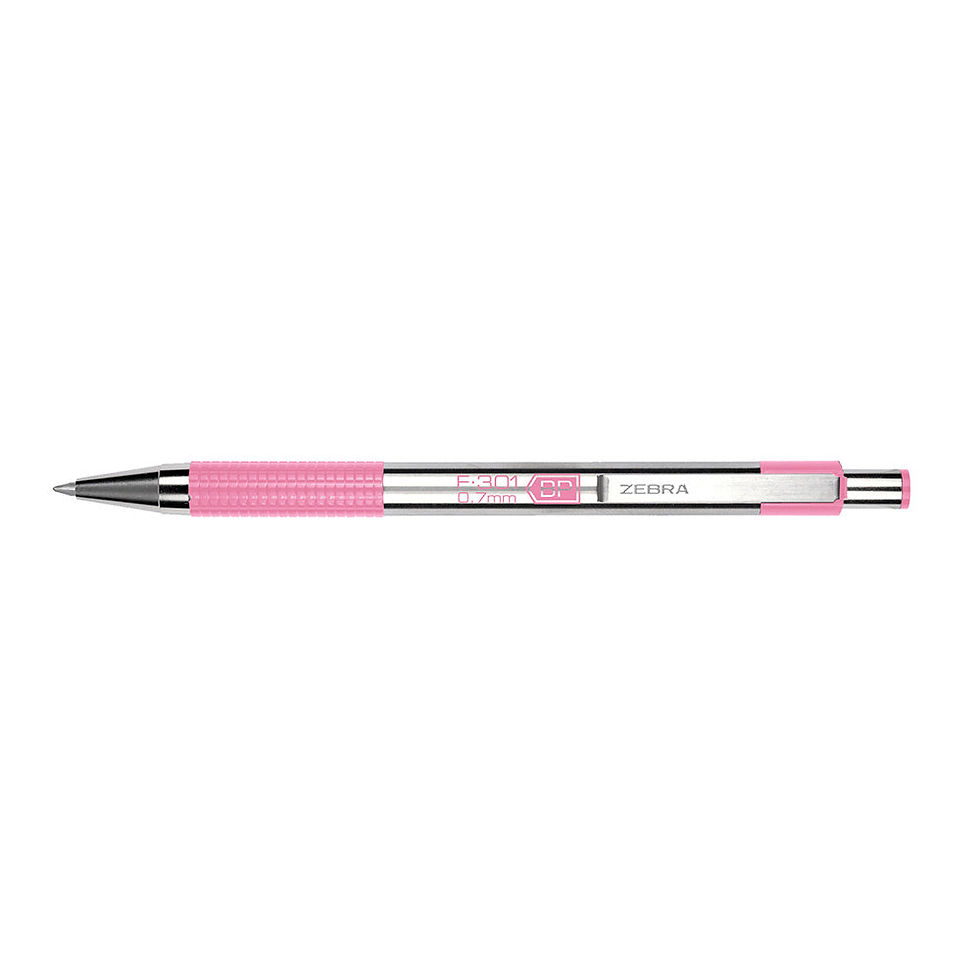 Caneta Zebra F-301A metálica rosa 0,7 mm
