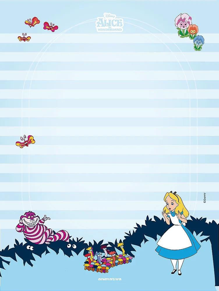 Miniatura: Bloco de Papel de Carta Alice in Wonderland -Animativa - 48 Folhas 179x241mm – imagem 8