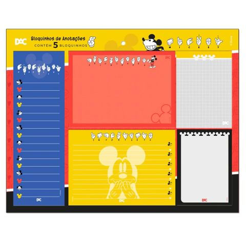 Kit Bloco de Anotações Mickey DAC Enjoy 5 em 1 | Notas, To Do List e Recados