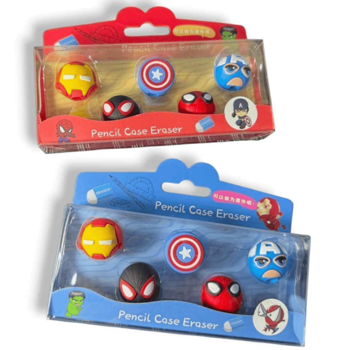 Kit 5 Borrachas de Ponta dos Vingadores Marvel