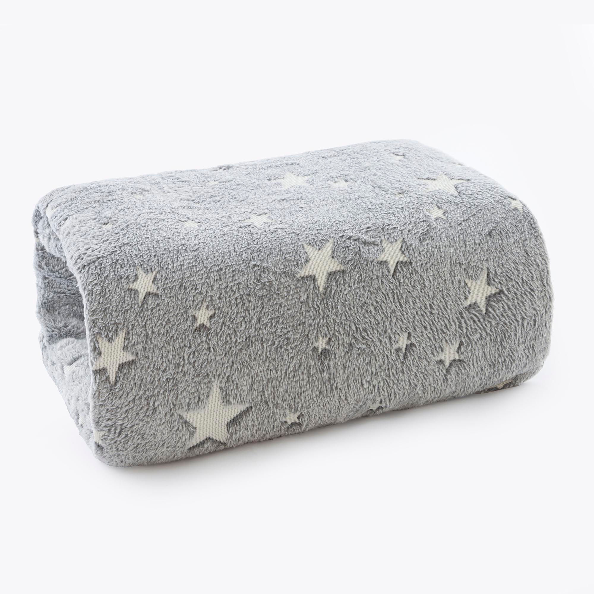 Manta Efeito Bordado Glow - Estrelas - Casal