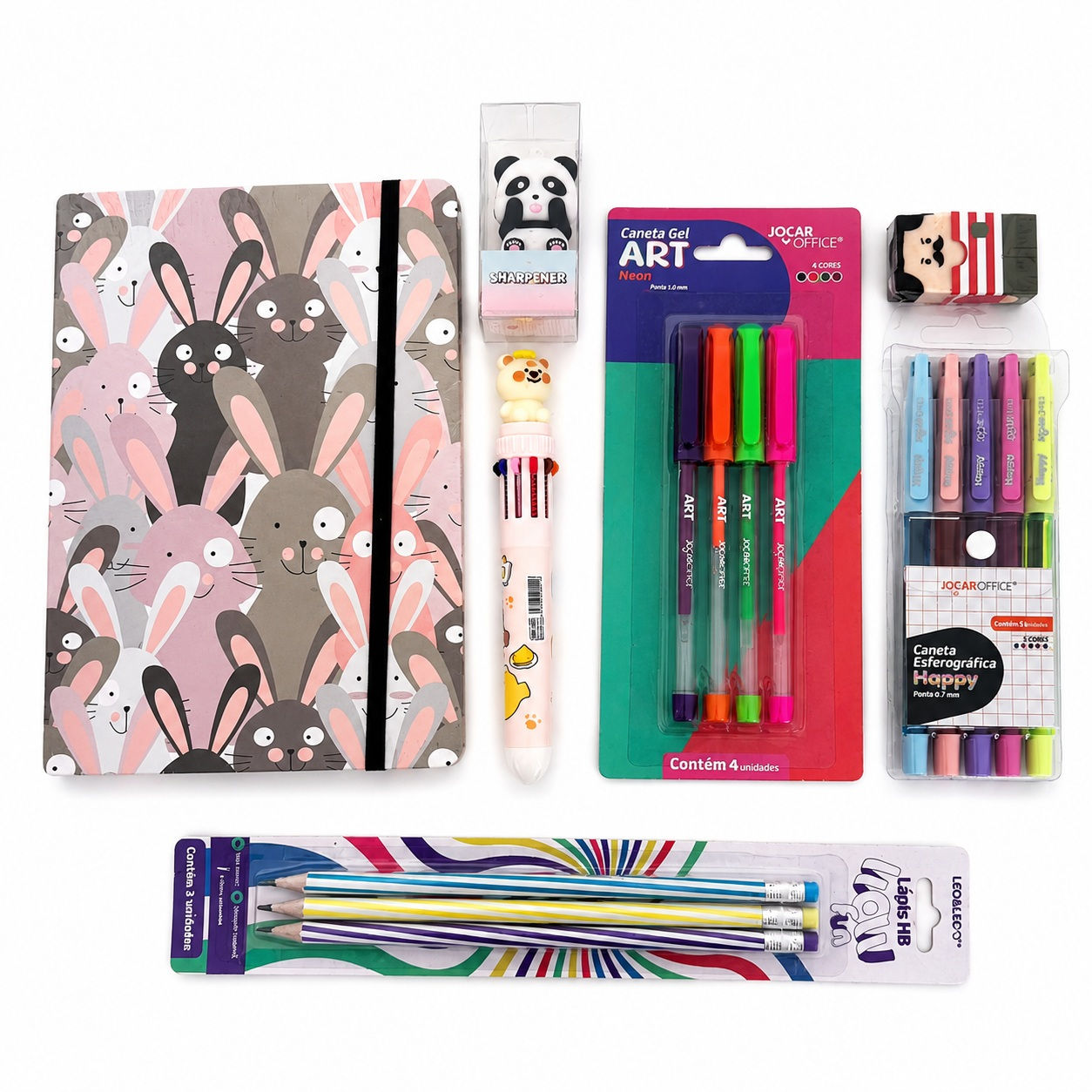 Kit Papelaria Cute Completo A5 12 itens