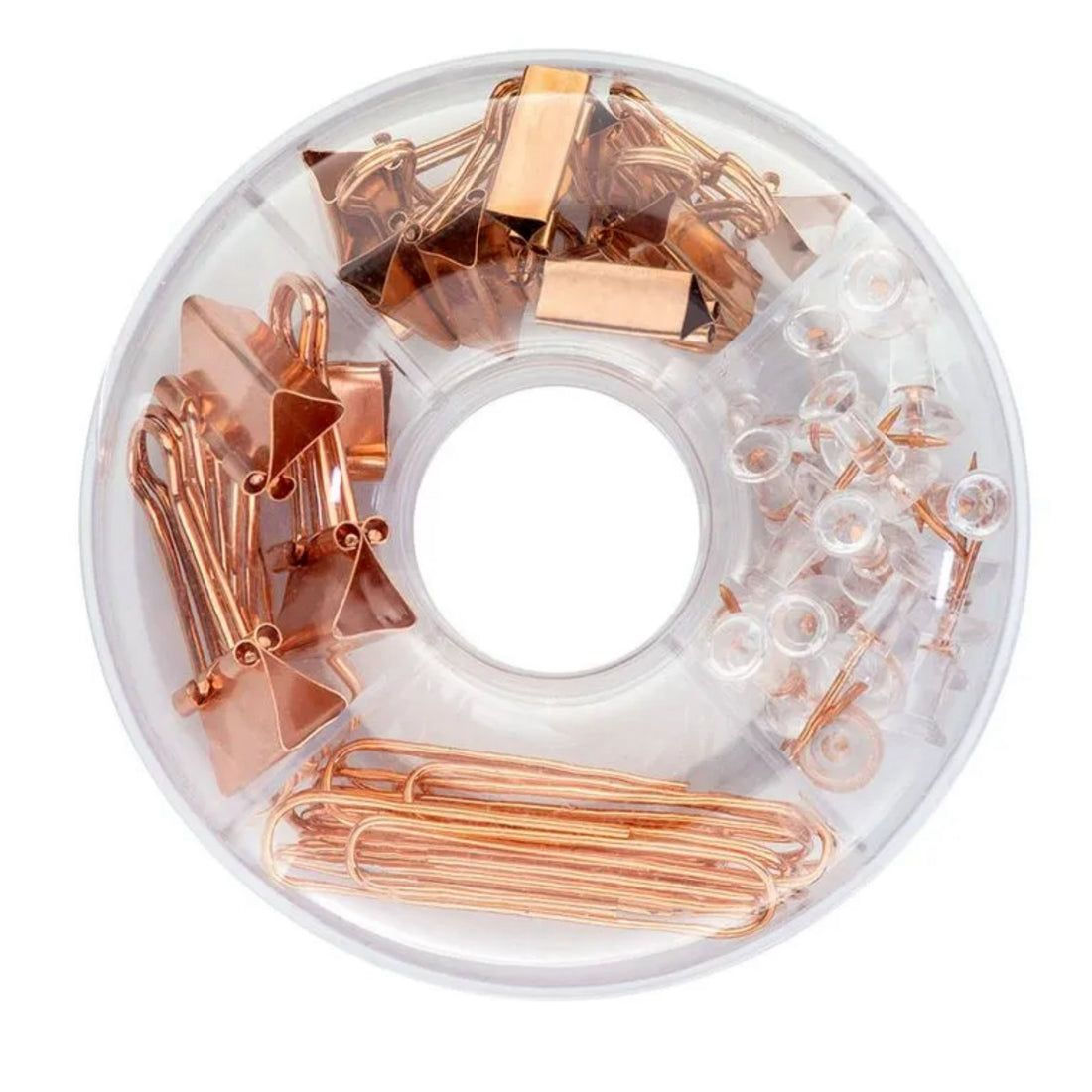 Kit de Organização Rose Gold ? Clips, Binder Clips e Tachinhas