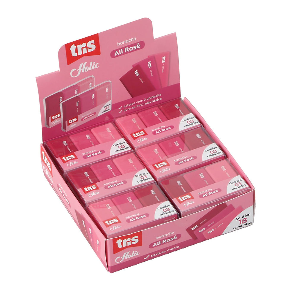Borracha Tris Holic All - Kit com 3 Rosa