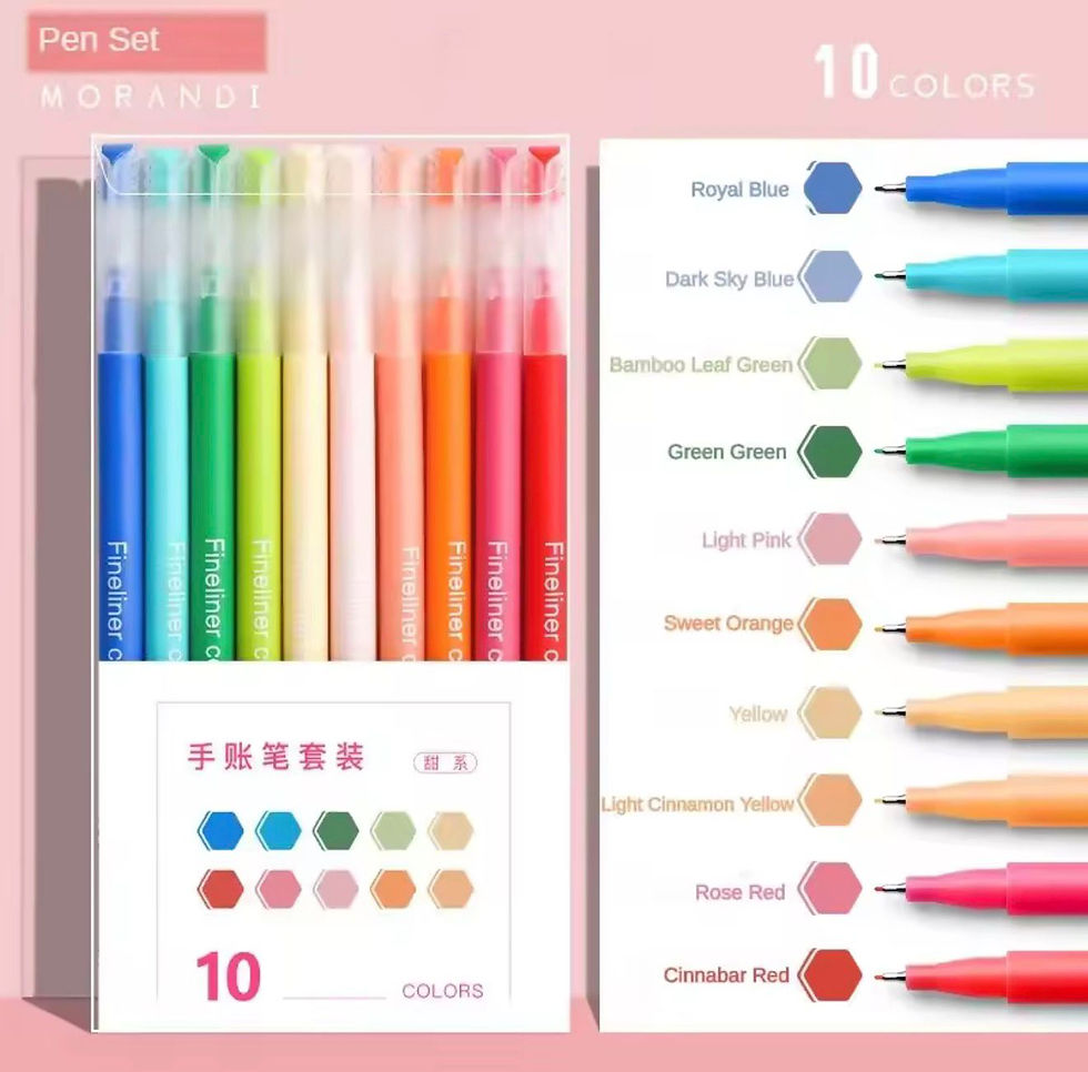 Caneta Fineliner 0.4mm Kit 10 Cores Pastel | Ponta Fina para Estudo, Planner e - imagem 2