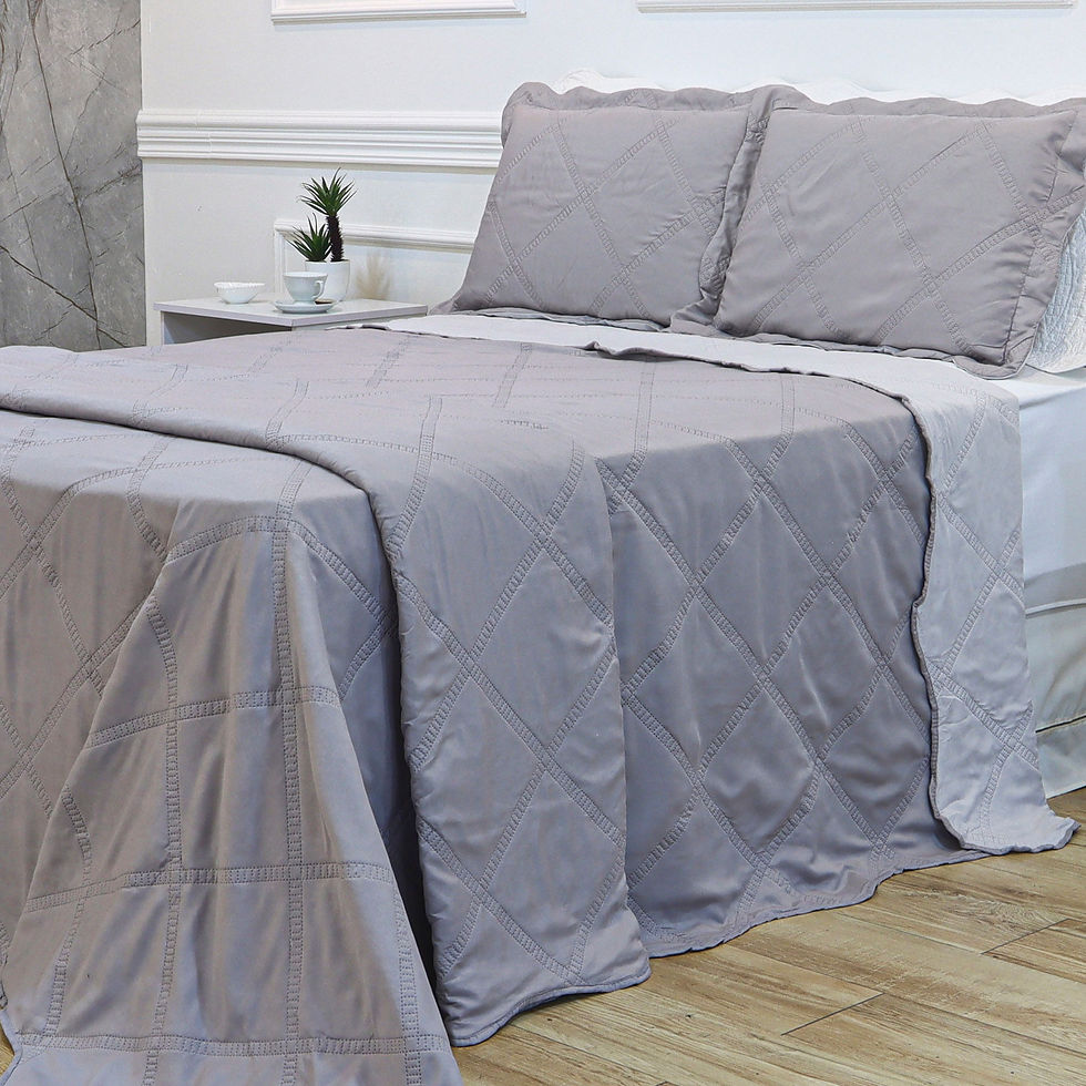 Miniatura: Kit Cama Ultra Lisse Belle - Cinza Liso - Casal