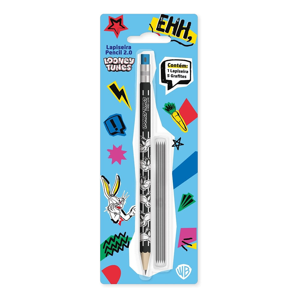 Miniatura: Lapiseira Pencil 2.0 dos Looney Tunes Blister + 5 grafites - Leo e Leo - imagem 3