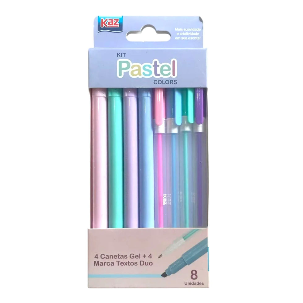 Kit Pastel Colors / 4 Canetas + 4 Marca Textos