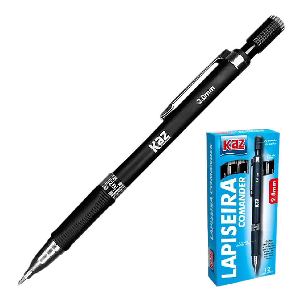 Lapiseira Comander Preta com apontador de grafite- Ponta 2.0 mm - imagem 2