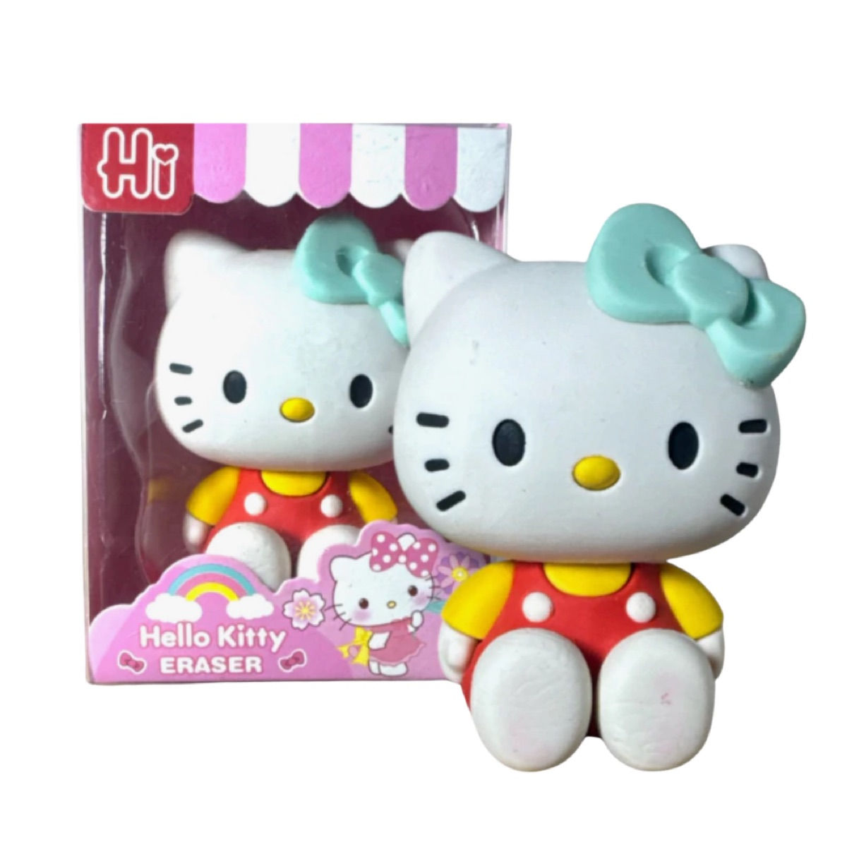 Borracha Hello Kitty 3D Grande - Fofura Clássica para Colorir Seu Estojo!