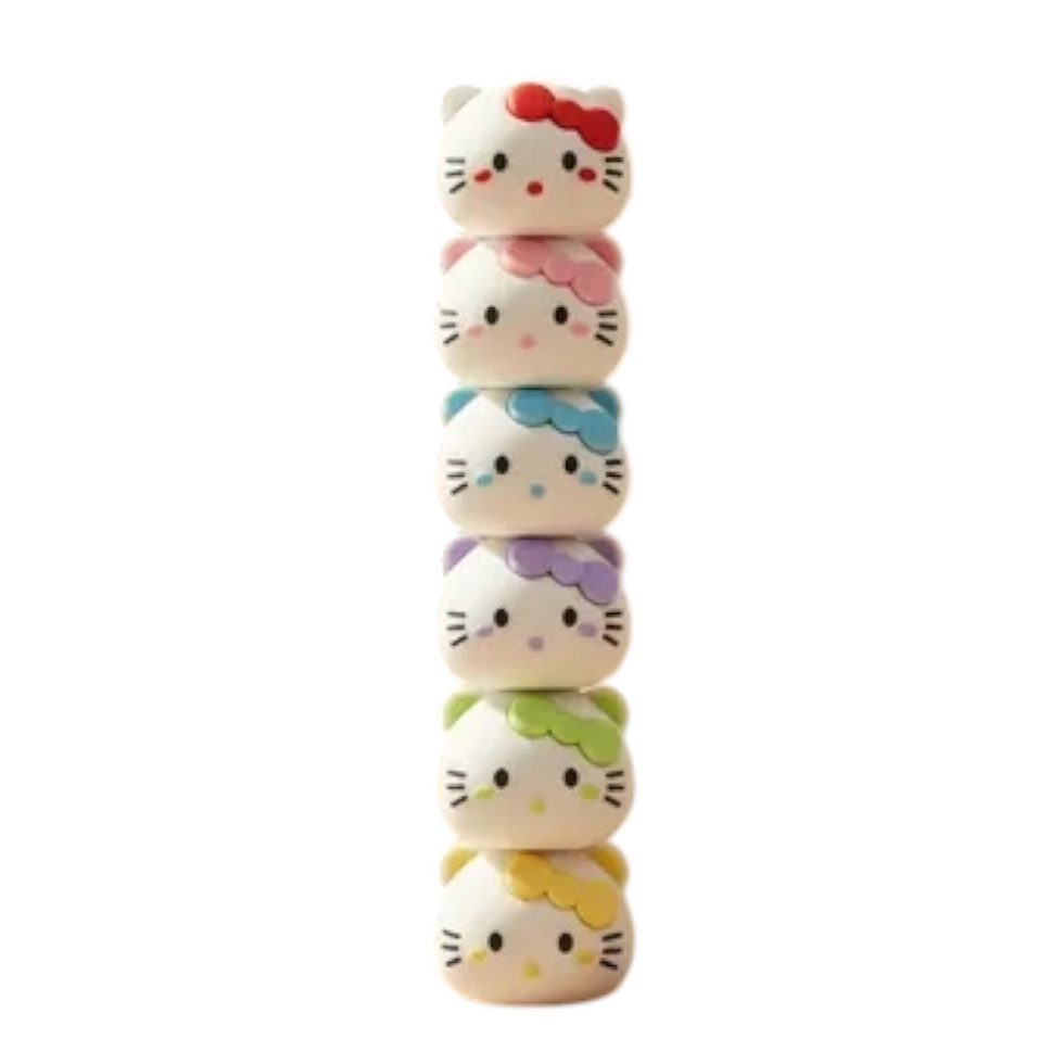 Conjunto de Marcadores Hello Kitty 3D / Marca - Texto 5 Cores - Papelaria