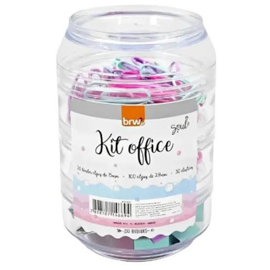 Kit Office BRW Soul Clips Coloridos para Organização e Escritório