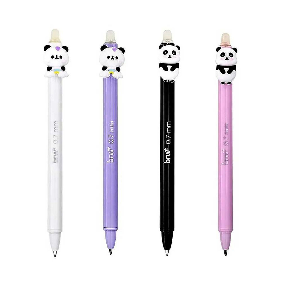 Caneta Gel Apagável Zoo Panda BRW 0.7mm | Caneta Panda Fofa | Papelaria Kawaii