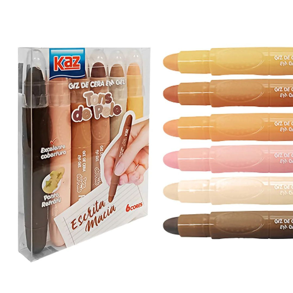 Giz de Cera retrátil Tons de pele - 6 Cores - KAZ