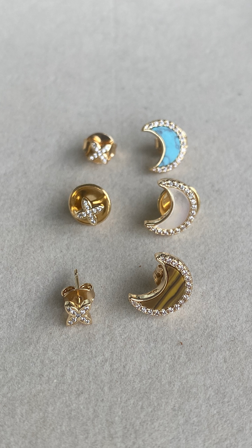 Miniatura: Brinco Luar Olho de Tigre