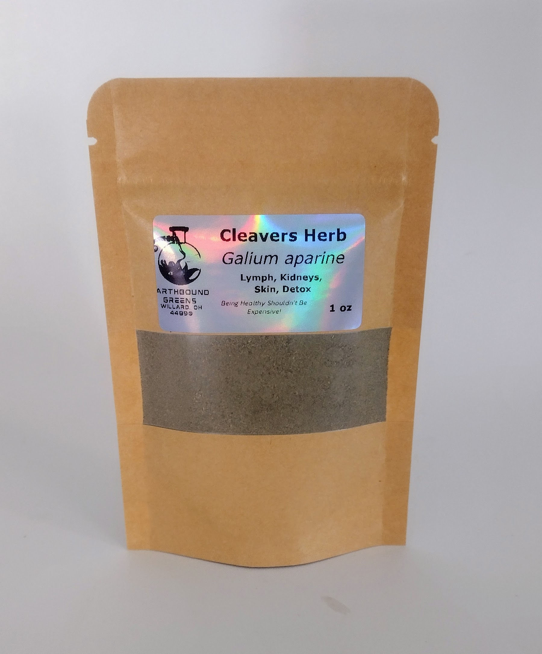 Cleavers Herb Powder 1 oz resealable package front
