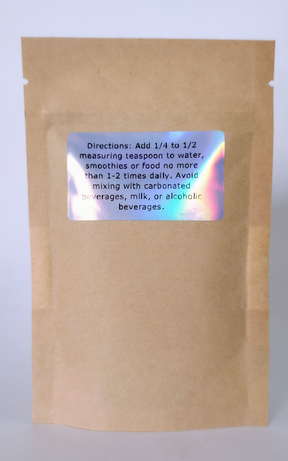 Organic Chlorella Powder 1 oz package back view