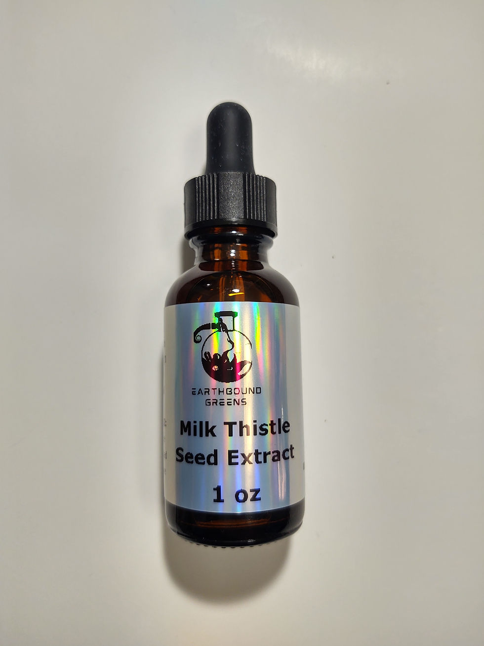 Milk Thistle Seed Extract 1 oz bottle by Earthbound Greens on white background