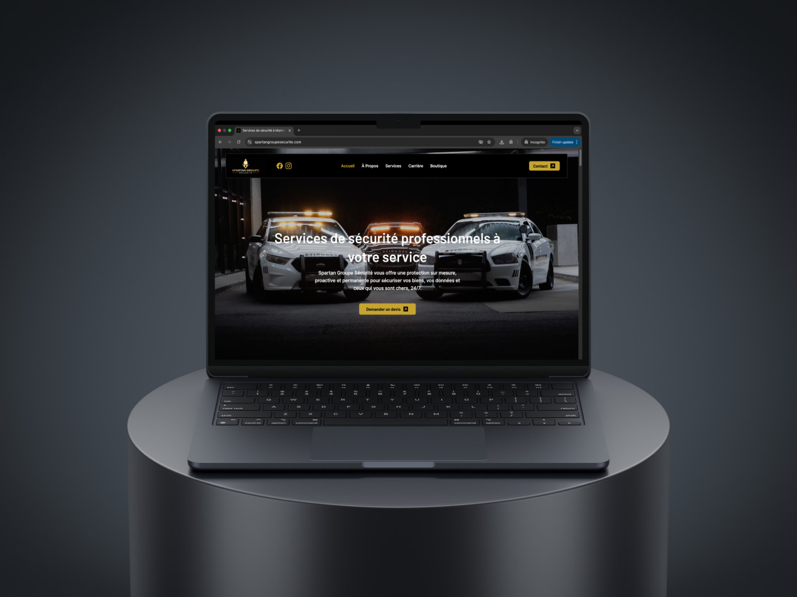 Réalisation Prowix — Spartan Groupe Sécurité, Gardiennage & Surveillance sur Wix Studio