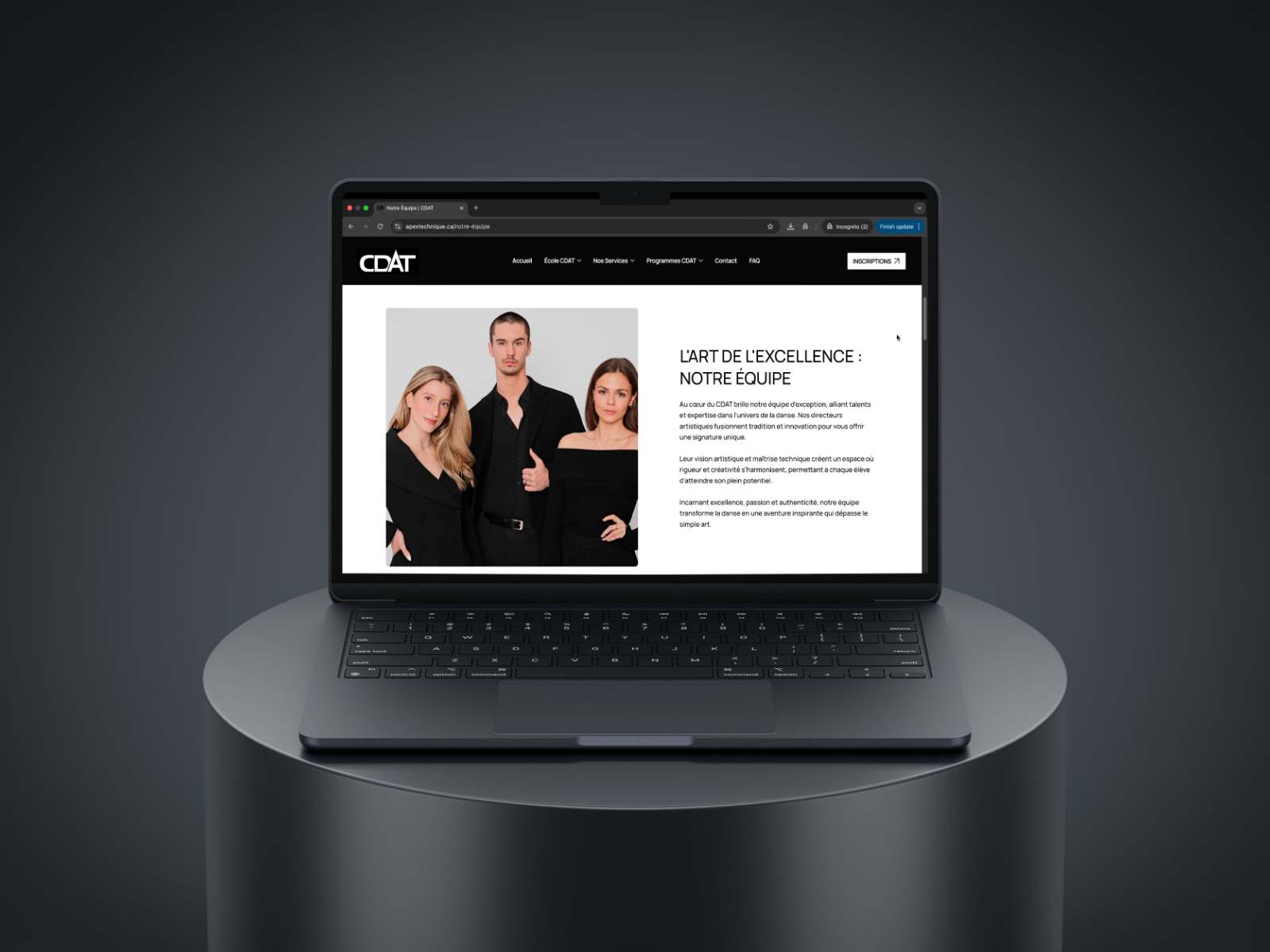 Réalisation Prowix — Complexe de Danse Apex Technique, École de Danse sur Wix Studio